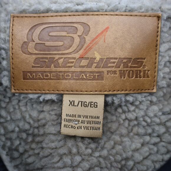 Skechers Vest Mens XL Black Plain Sleeveless Front Pockets Full Zip Jacket - Picture 2 of 16